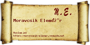 Moravcsik Elemér névjegykártya